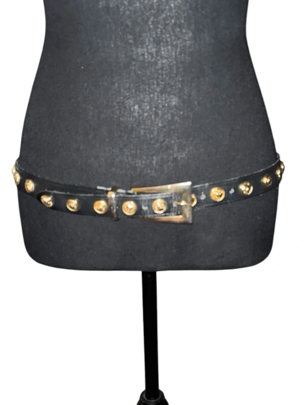 The Limited Black Leather Belt with Gold Coins Made in Italy